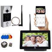 kit vidéo 7" connecté sans fil avec clavier code+badge(5)