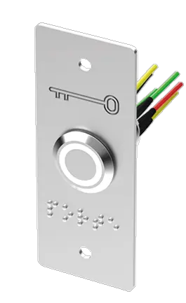 BP INOX 19 mm vert/blanc NO+NC 6 fils soudés+plaque encastrée