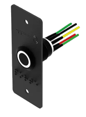 BP INOX NOIR 19 mm vert/blanc NO+NC 6 fils soudés+plaque encastrée