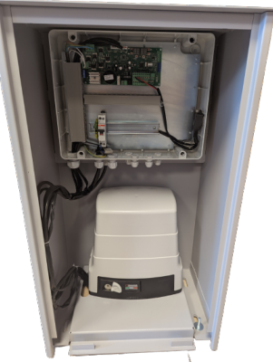 Caisson complet RAL 9006 avec moteur irréversible BH30/804 max 1000KG